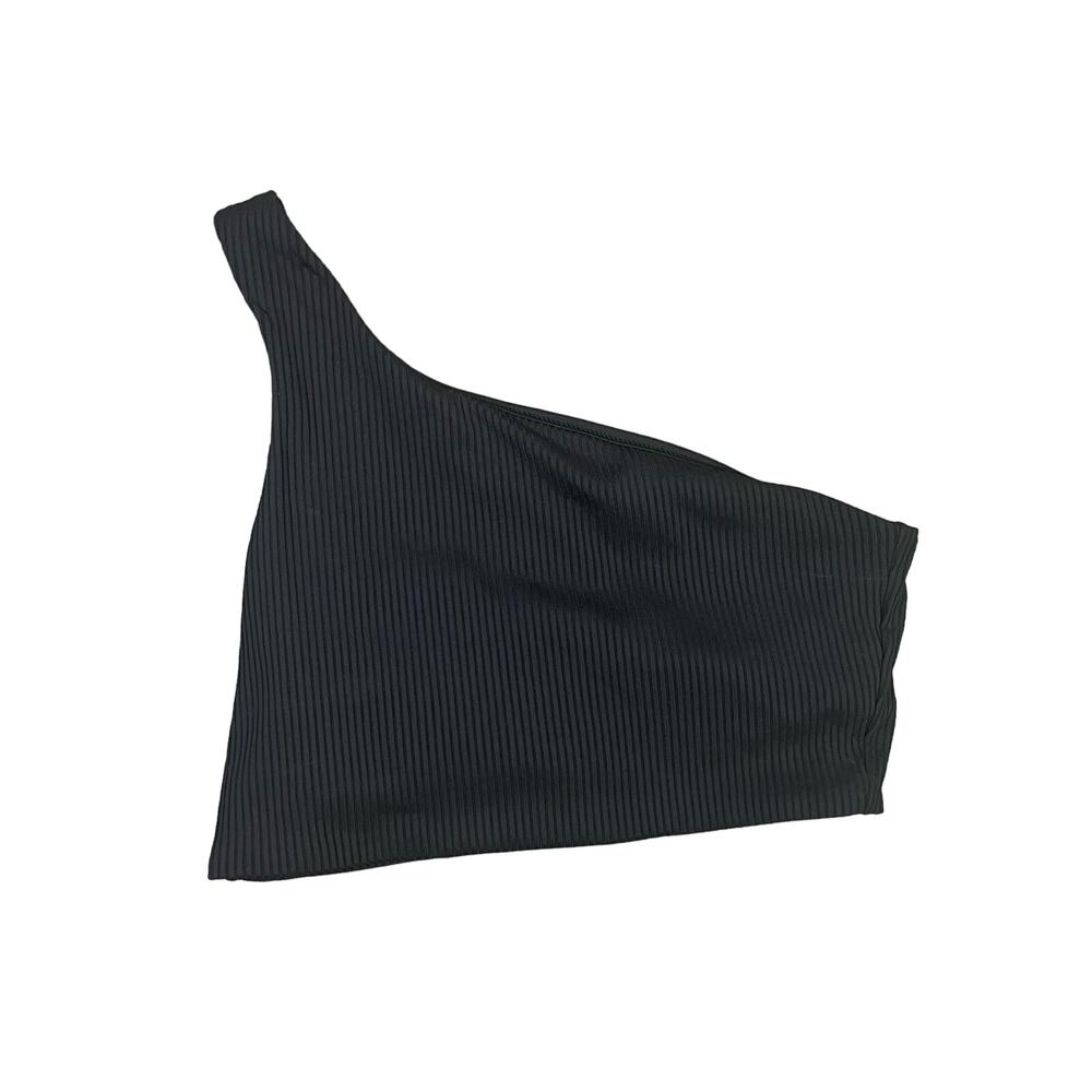 Madewell Ribbed One Shoulder Longline Bikini Top Swimsuit US Women's M New